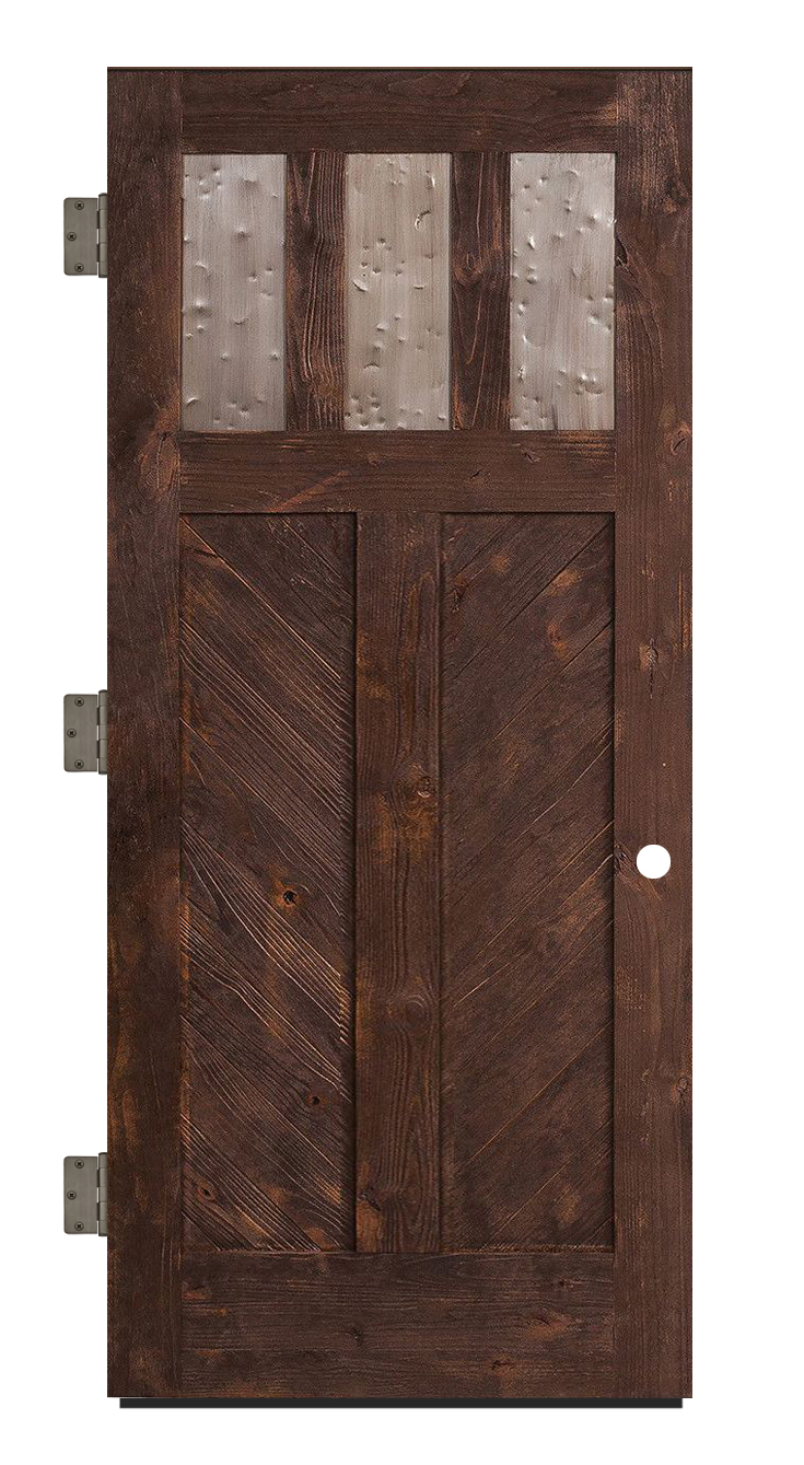 Chevron Exterior Slab Door Rustica